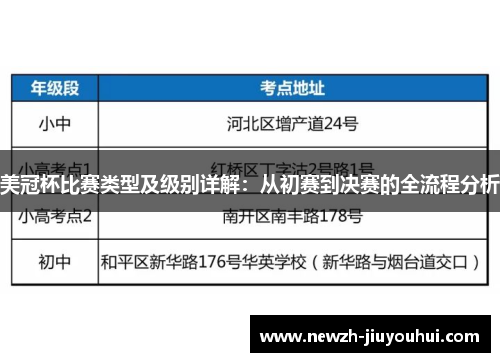 美冠杯比赛类型及级别详解：从初赛到决赛的全流程分析